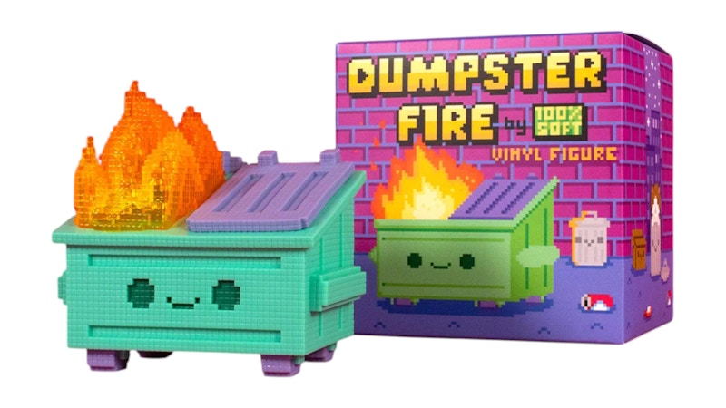 100% Soft 8-Bit Dumpster Fire Vinyl Figure