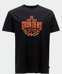 Grundens Tshirt Logo Anchor SS Medium Zwart