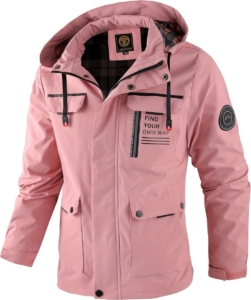 Livano Windjas Voor Heren Parka Winter Jas Volwassen Roze