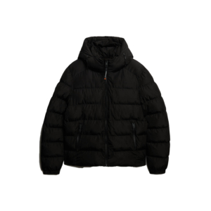 Superdry Hooded Sports Puffer Jacket Zwart