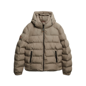 Superdry Hooded Sports Puffer Jacket Beige