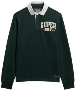 Superdry Vintage Athletic rugbyshirt Heren Tops Groen