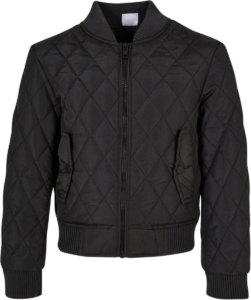 Urban Classics Diamond Quilt Nylon Kinder Jacket Kids 122/128 Zwart