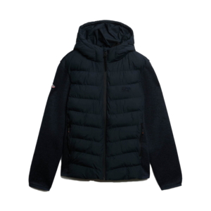 Superdry Hooded Storm Knit Hybrid Jkt Blauw