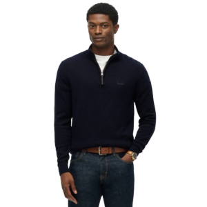 Superdry Wool Blend Half Zip Jumper Blauw