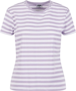 Urban Classics Regular Striped Dames T-shirt 5XL Wit