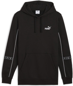 Puma Ess Tape Layout Fl Hoodie L Man Zwart