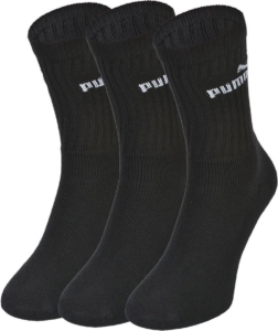 PUMA unisex Sokken heren – 42 cm 3 paar Sokken mannen Sportsokken Regular Crew Zwart