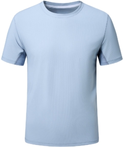 YOUTHUP Heren Sneldrogend Sport T-Shirt Reflecterende Strepen Achter Blauw