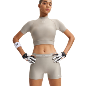 Under Armour Heatgear Crop Mock Taupe