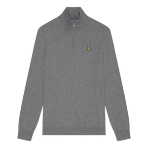 Lyle & Scott Cotton Merino 1/4 Zip Jumper Grijs