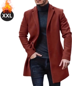 Nivard Winterjas Trenchcoat Heren Winter Herfstjas Volwassen Stijlvol Knopen Lichtbruin
