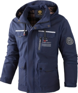 Livano Windjas Voor Heren Parka Winter Jas Volwassen Blauw