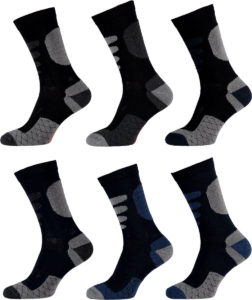 Apollo wandelsokken 6 paar kleuren Assorti