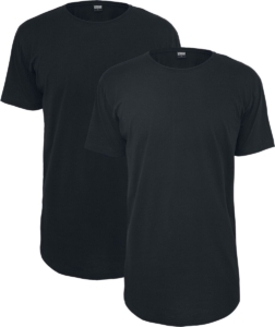 Urban Classics Pre-Pack Shaped Long Tee 2-Pack Heren T-shirt – L Zwart