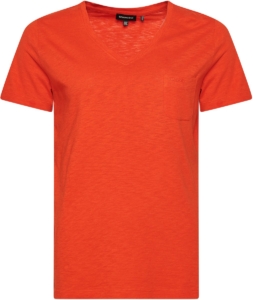Superdry Studios T-shirt van biologisch katoen met V-hals en borstzak Dames T-shirts Pureed Pumpkin