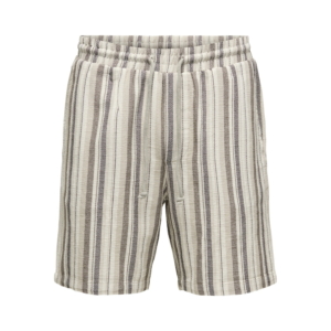 Only & Sons Onstrev Life Regular Structured Stripe Shorts Bruin