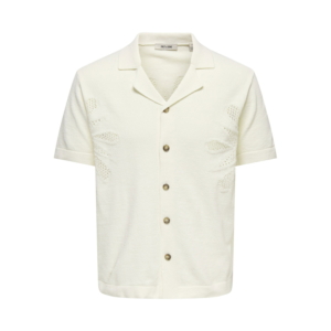 Only & Sons Jam Life Regular Ss Knitted Shirt Wit