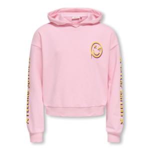Only Kids Kogsmile Life Hooded Sweatshirt Kids Roze