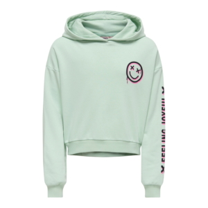 Only Kids Kogsmile Life Hooded Sweatshirt Kids Aqua / Turqoise