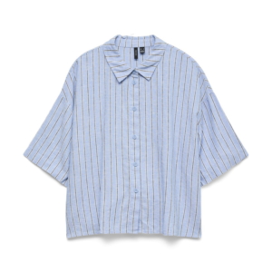 Vero Moda Vmlinn 2/4 Short Shirt Wvn Noos Dames Blauw