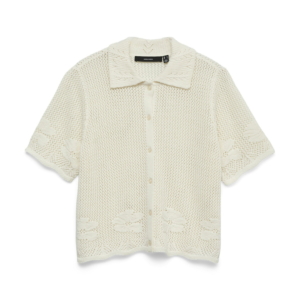 Vero Moda Vmmystic Beach 2/4 Poloneck Cardigan Wit