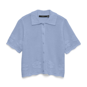 Vero Moda Vmmystic Beach 2/4 Poloneck Cardigan Blauw