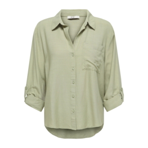 Jacqueline De Yong Caya Linen Loose Shirt Woven Groen