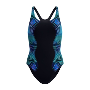 Speedo Print Medalist 1p Sport Dames Zwart