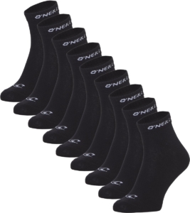 O’Neill Heren Dames Enkelsokken Quarter Sokken 9-Pack Zwart