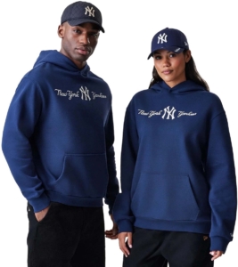 New Era Mlb Script Os Hoodie Neyyan Nsn Sweatshirt Fashion Wear Volwassen Blauw