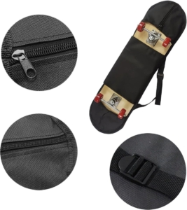 Skateboard Tas Set van 2 Draagbare Longboard Bescherming Ideaal voor Reizen en Buitenactiviteiten Zwart