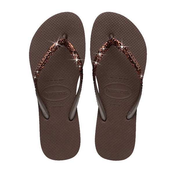 Havaianas Slim Glitter Ii Beach Slipper Dames Bruin
