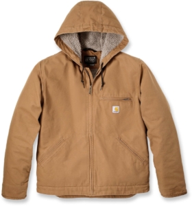 Carhartt Relaxed Fit Washed Duck Sherpa Lined Jasje Bruin