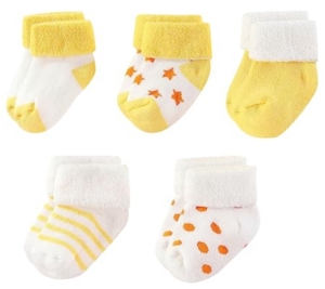 Kraftverdia Baby Sokken 5-delige Set Zachte Katoenen Sokken voor 0-12 Maanden Geschikt voor Jongens en Meisjes Warme en Comfortabele Babysokken Wit