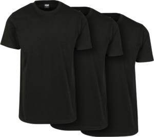 Urban Classics Basic Tee 3-Pack Heren T-shirt – 3XL Zwart