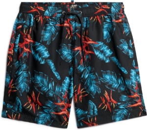 Superdry HAWAIIAN PRINT 17″ SWIM SHORT Heren Zwembroek Zwart