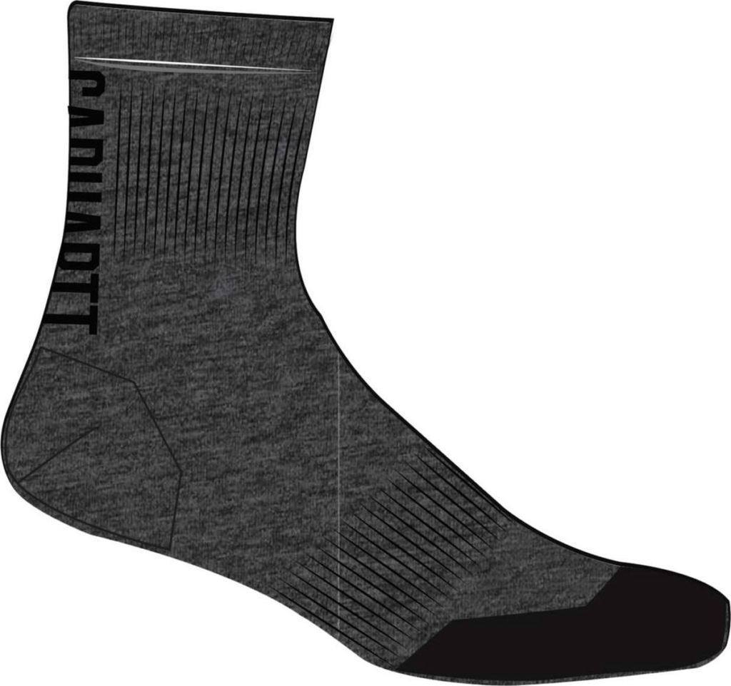 Carhartt Force Logo Short Crew Sock 3 Pack Carbon Heather-L Grijs