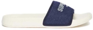 Superdry Luxe badslippers met glittersteentjes Dames Slippers Creme