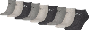 PACK van 9 Puma unisex sneakersokken in retro-design enkelhoog voor heren en dames Grijs