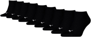 9-Paar Sneaker sokken Katoen Invisible Voordeelverpakking enkelsokken voor dames en heren 47/49 Zwart