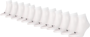 Puma Quartersokken Plain Enkelsokken 12 paar Wit