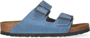 Birkenstock Arizona Slippers Dusty Narrow-fit Nubuck Blauw