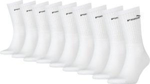 PACK van 9 Puma sportsokken tennissokken crew tennissokken unisex voor heren en dames Wit
