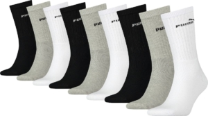 PACK van 9 Puma sportsokken tennissokken crew tennissokken unisex voor heren en dames Zwart