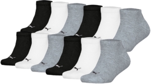Puma Sokken Plain Sneaker 12P Verpakking van 12 Zwart