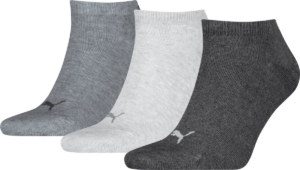 Puma Unisex Sneakersokken 3 Pack Grijs