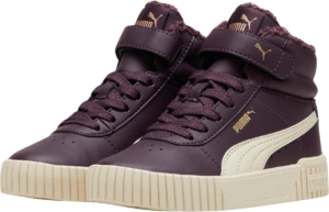 Puma Carina 2.0 Mid Winter Sneakers Junior Donkerpaars – Lichtgeel