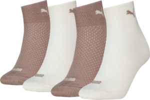 Puma Dames Crew Sokken 4 Pack Bruin