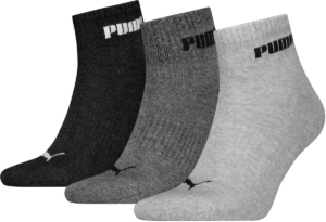 Puma Quartersokken Cushioned New Generation 3 paar quarter sokken Melange Grijs